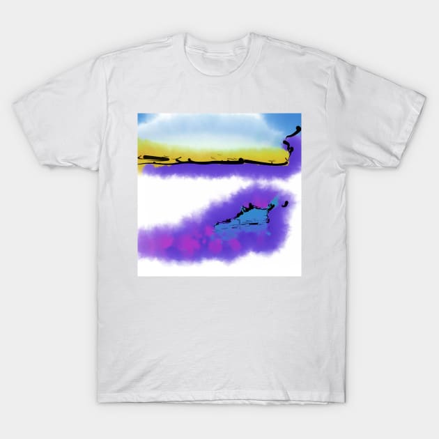 Purple Abstract Beach T-Shirt by KirtTisdale